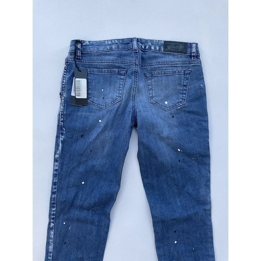 $120 Diesel Girls Pugge-J SP1 Super Slim Skinny Jeans Blue Size 12Y